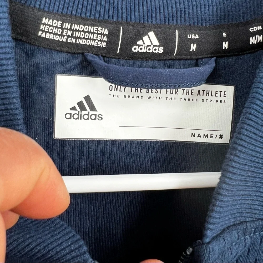 Adidas climalite 2016 sideline blue front zip long sleeve jacket M